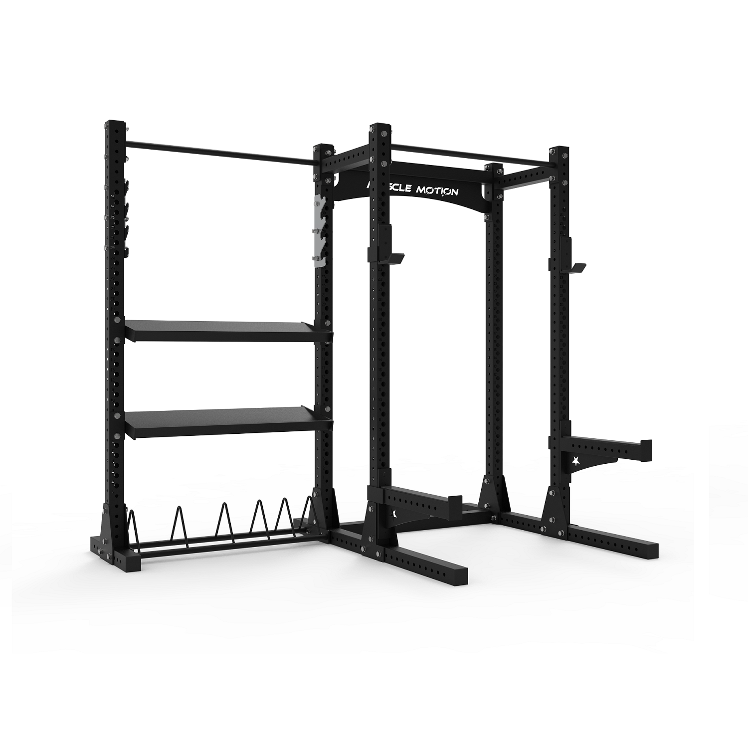 Muscle Motion PR1011 Commercial Power Rack With Storage Hub Package-Gym Direct