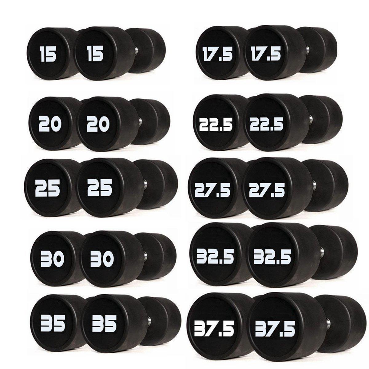 PU Dumbbells Package - 10 Pairs (15-37.5kg) | Gym Direct-Prostyle PU Dumbbell Package-Gym Direct