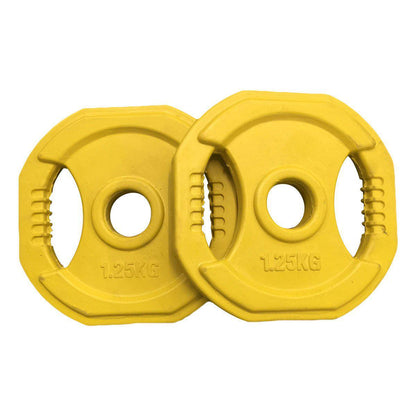 Pair of 1.25kg Rubber Coated Standard Weight Plates-Standard Rubber Coated Weight Plates-Gym Direct