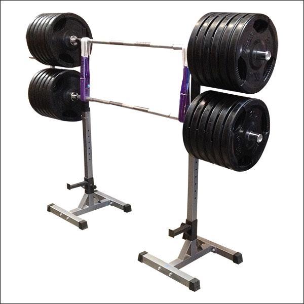 Pair of Adjustable Barbell Squat Stands-Squat Racks and Stands-Gym Direct