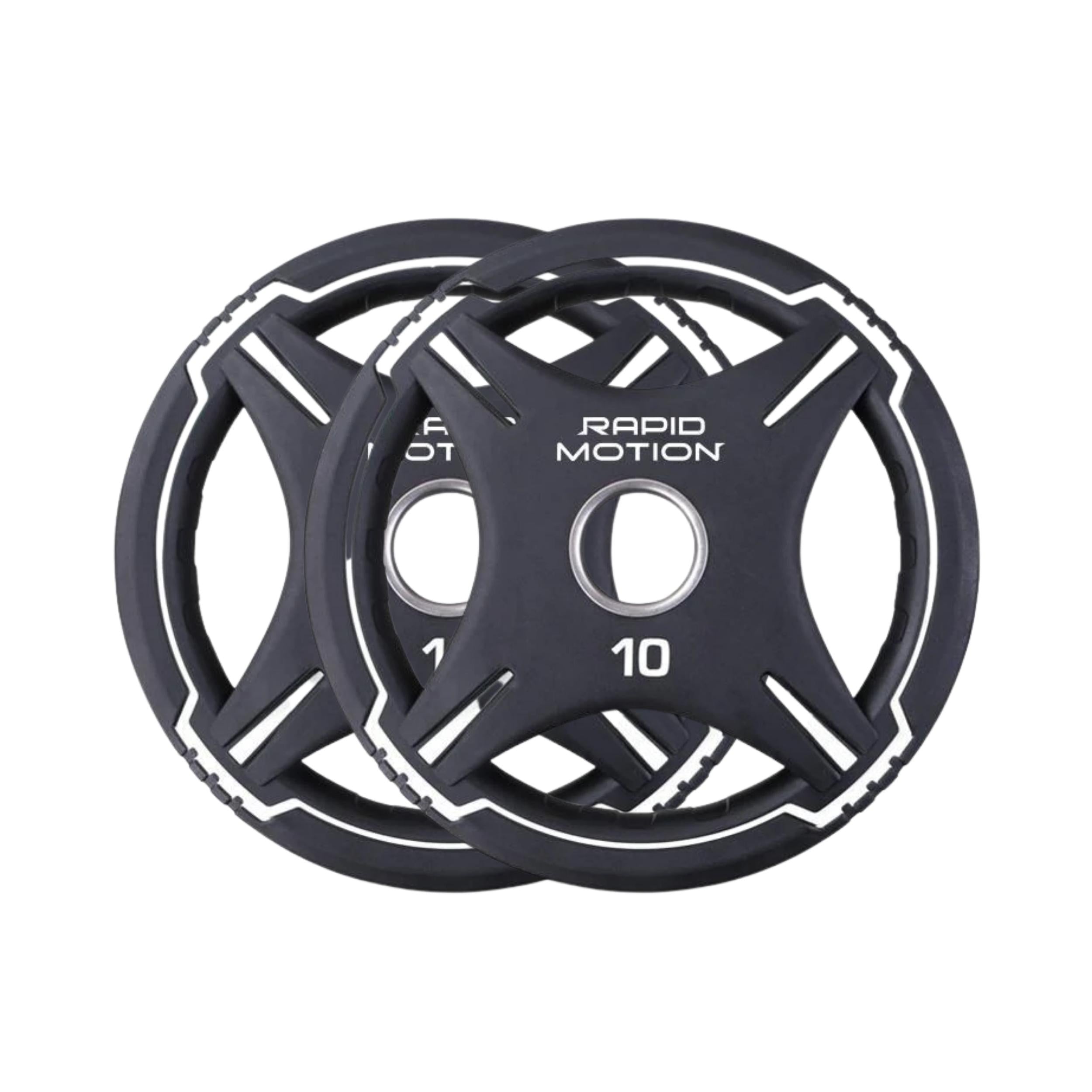 Rapid Motion Quad-Grip PU Olympic Plates - Pair | Gym Direct