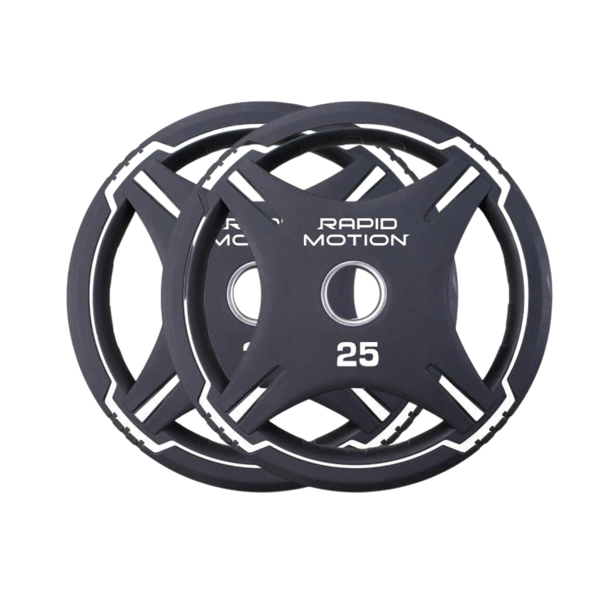 Rapid Motion Quad-Grip PU Olympic Plates - Pair | Gym Direct-Olympic Urethane Coated Weight Plates-Gym Direct