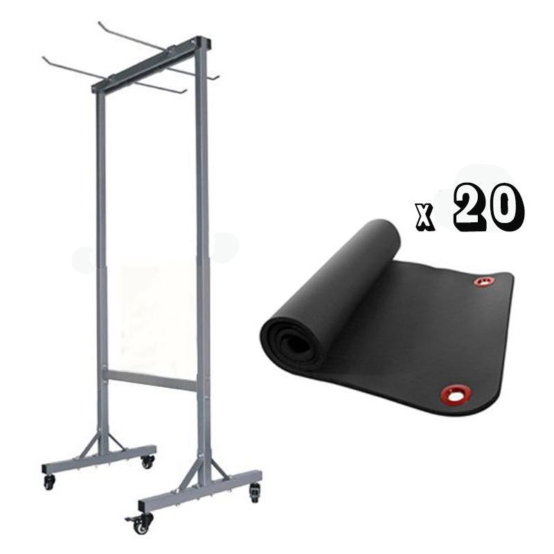 Powerlifting Rack Mat Muscle Motion Storage Rack with 20x Hanging Mats – Gym Direct