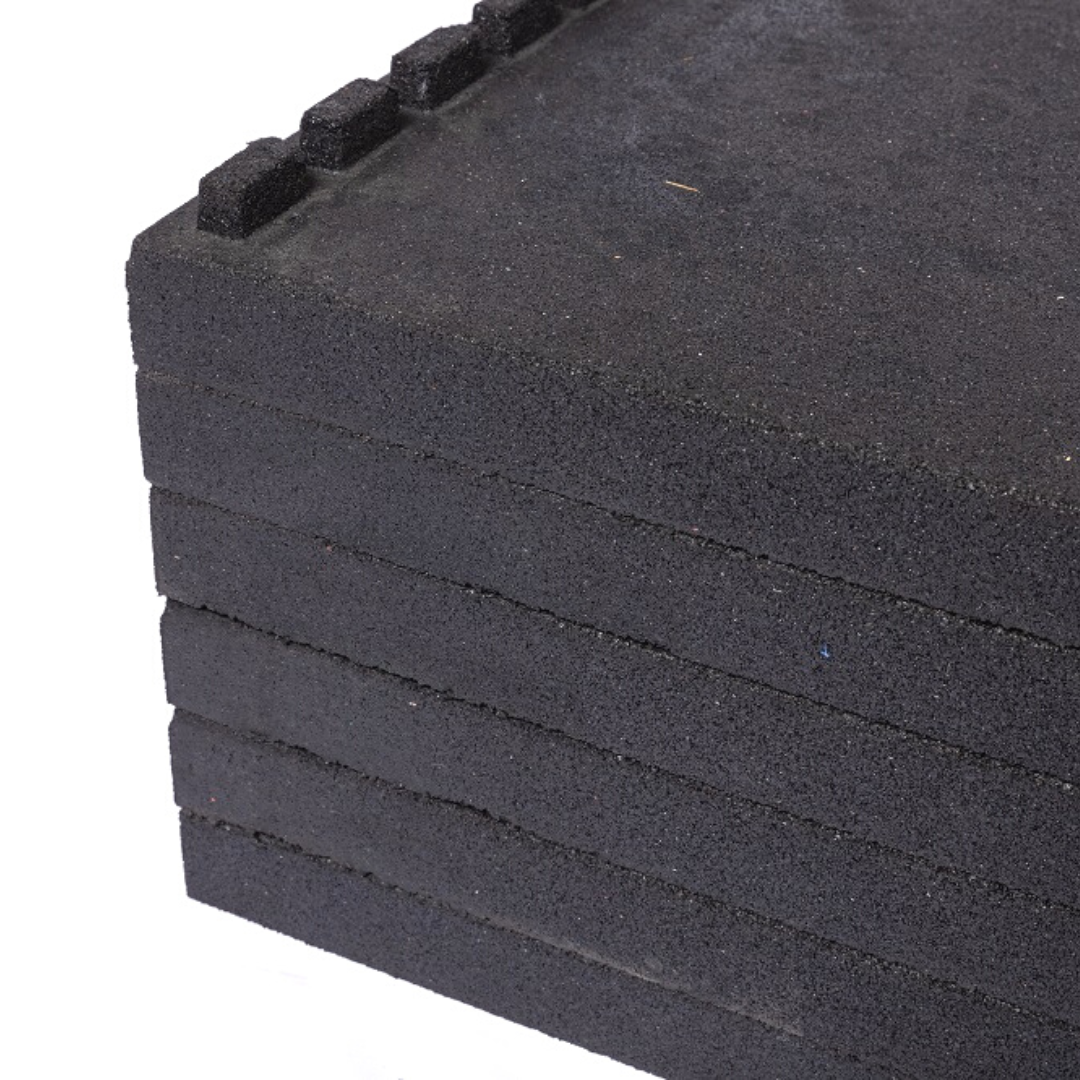 Muscle Motion Stackable Rubber Deadlift Blocks (Pair) (Black)