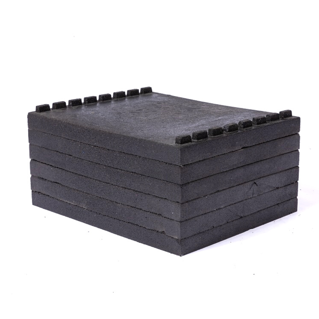 Muscle Motion Stackable Rubber Deadlift Blocks (Pair) (Black)